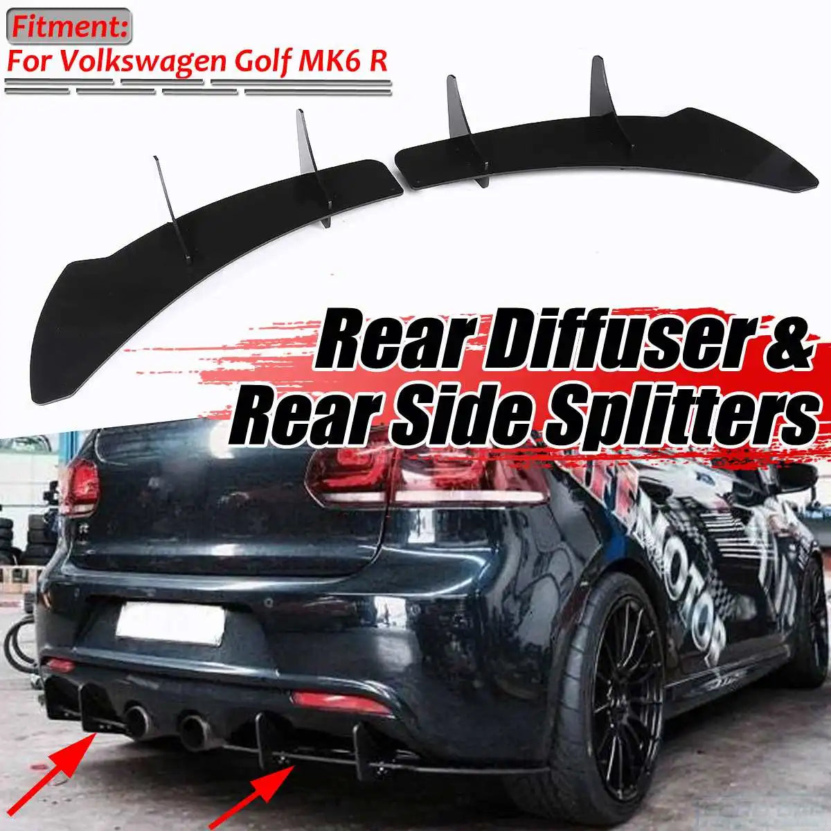 Rear Bumper Diffuser and  Splitters for Volkswagen