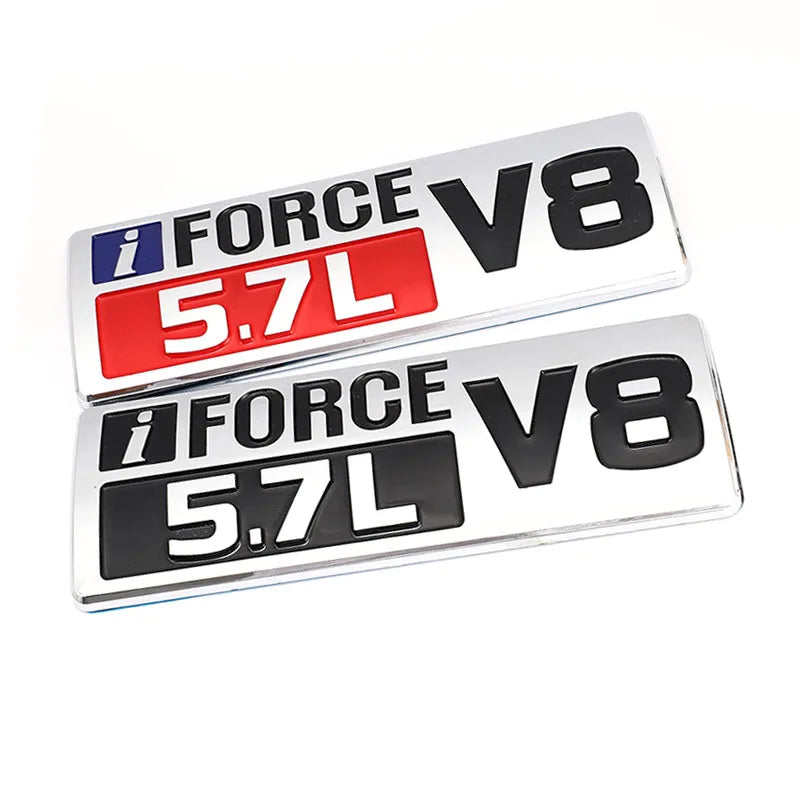 iFORCE 5.7L V8 Logo Badge Emblem Decals for Toyota Tundra Prado Corolla Highlander Venza Hiace Previa SEQUOIA