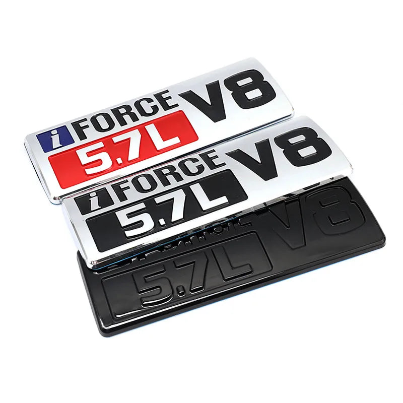 iFORCE 5.7L V8 Logo Badge Emblem Decals for Toyota Tundra Prado Corolla Highlander Venza Hiace Previa SEQUOIA