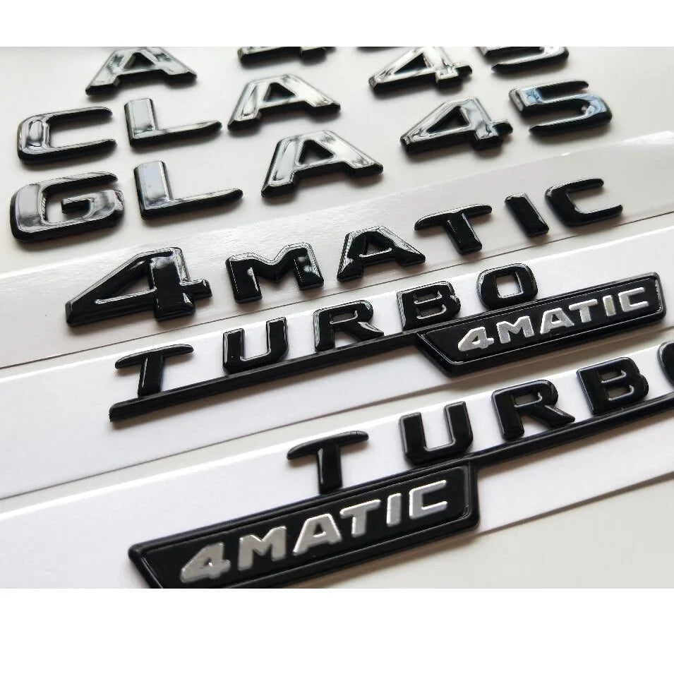 Gloss Black Mercedes-Benz Emblem Set