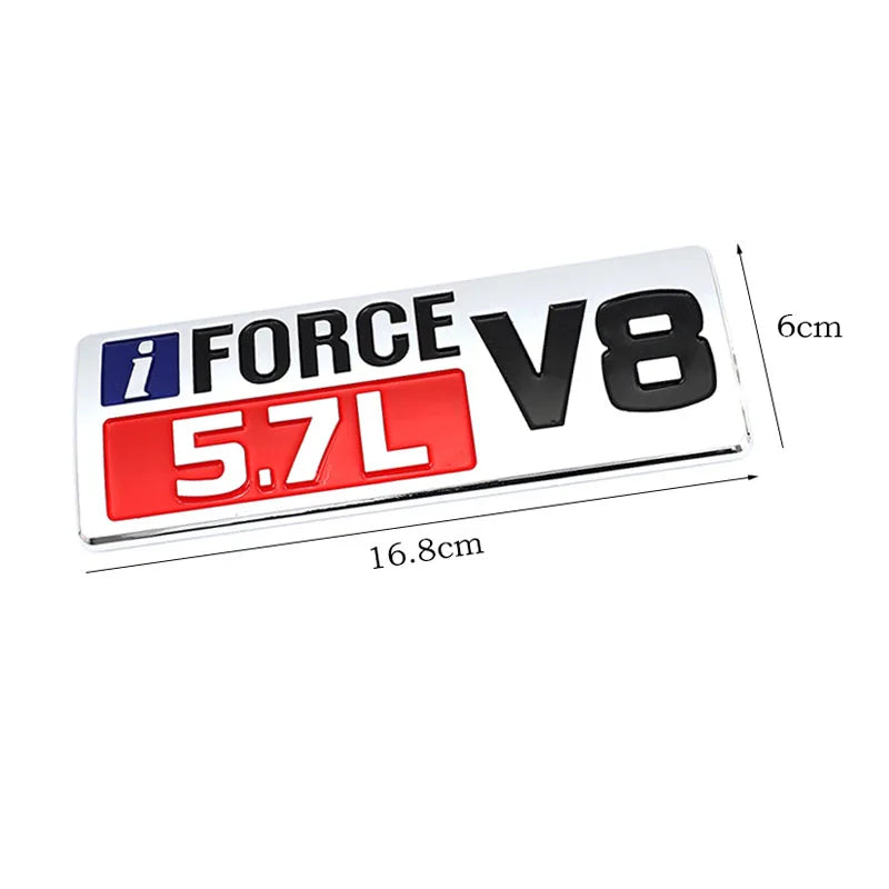 iFORCE 5.7L V8 Logo Badge Emblem Decals for Toyota Tundra Prado Corolla Highlander Venza Hiace Previa SEQUOIA