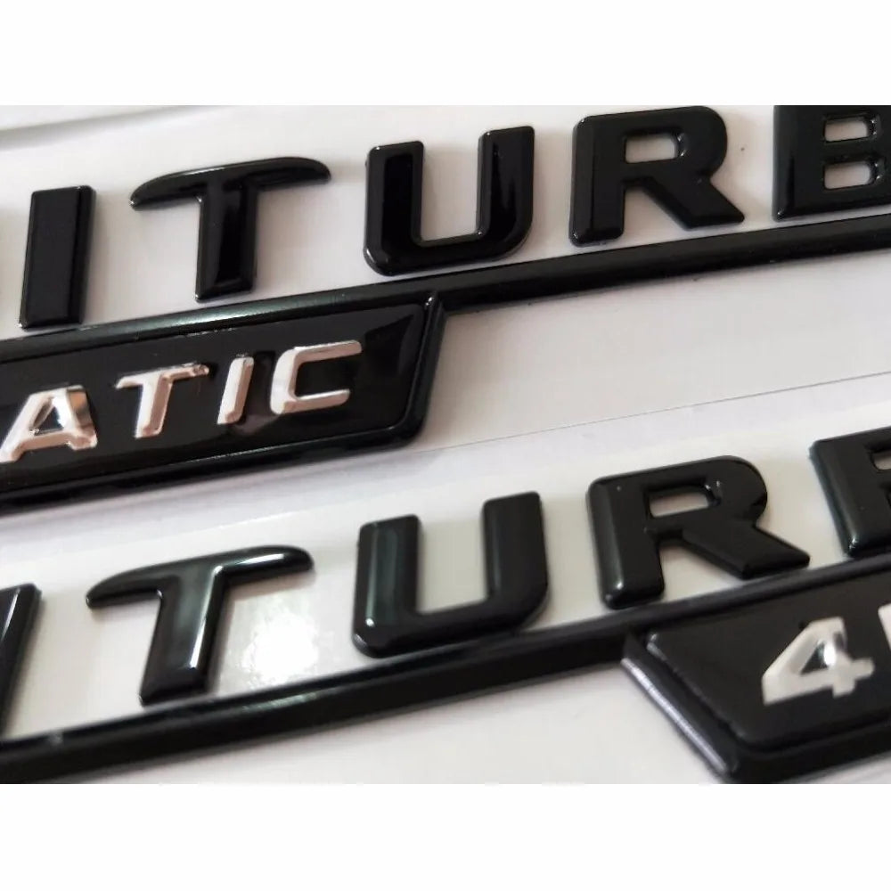 Premium Gloss Black Mercedes-Benz Fender & Trunk Badges
