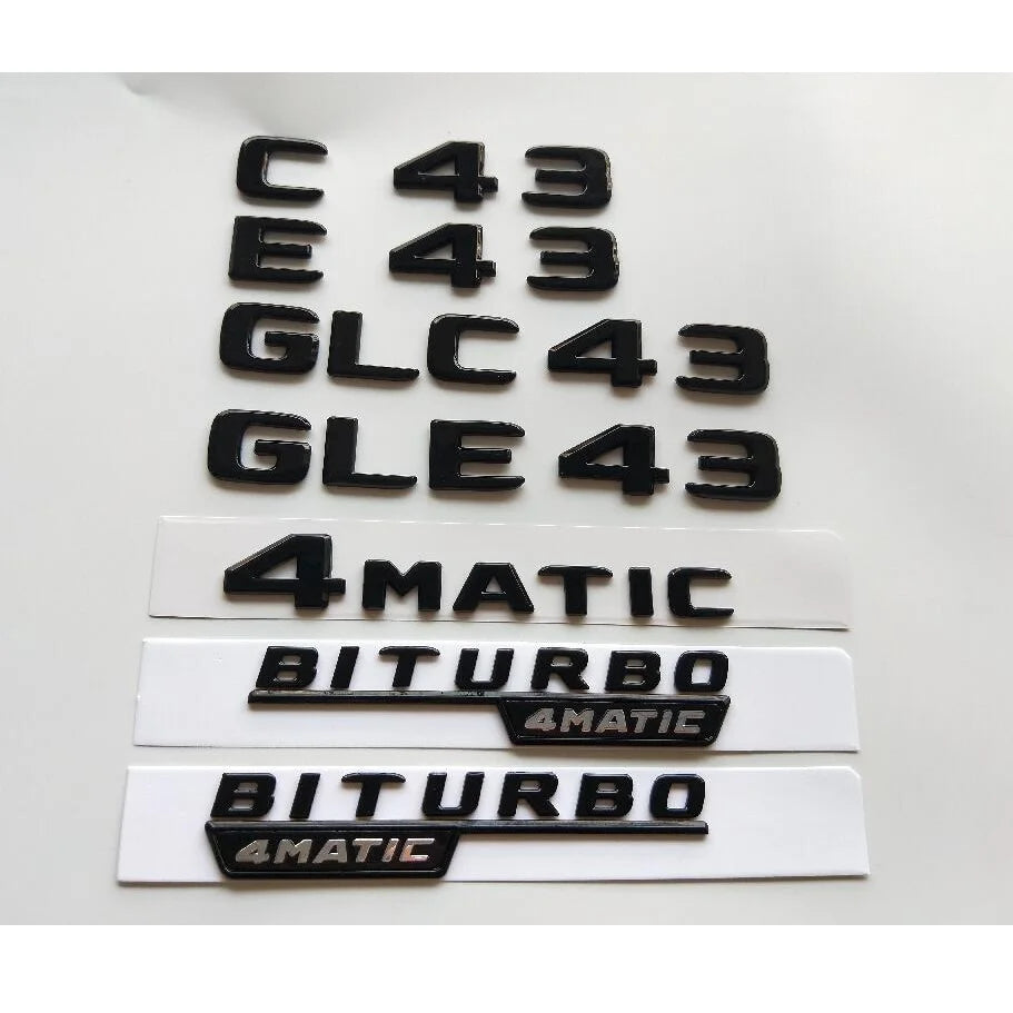 Premium Gloss Black Mercedes-Benz Fender & Trunk Badges