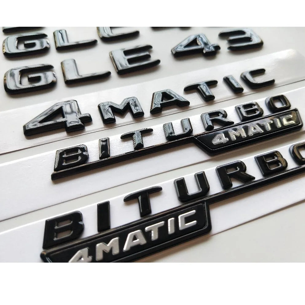 Premium Gloss Black Mercedes-Benz Fender & Trunk Badges