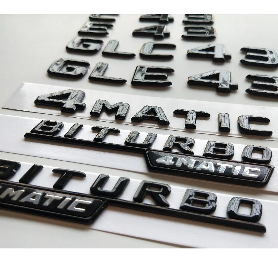 Premium Gloss Black Mercedes-Benz Fender & Trunk Badges