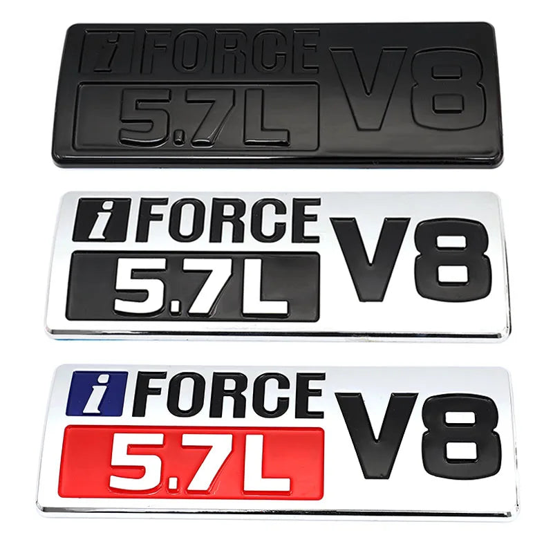 iFORCE 5.7L V8 Logo Badge Emblem Decals for Toyota Tundra Prado Corolla Highlander Venza Hiace Previa SEQUOIA