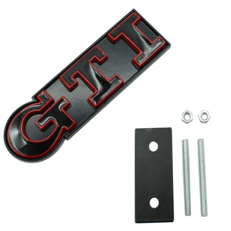 1Pcs Car Metal Badge Sticker Front Grille Decal Decoration For VW GTI Passat B6 Golf Mk7 Polo Tiguan Jetta T-ROC Sharan Touran