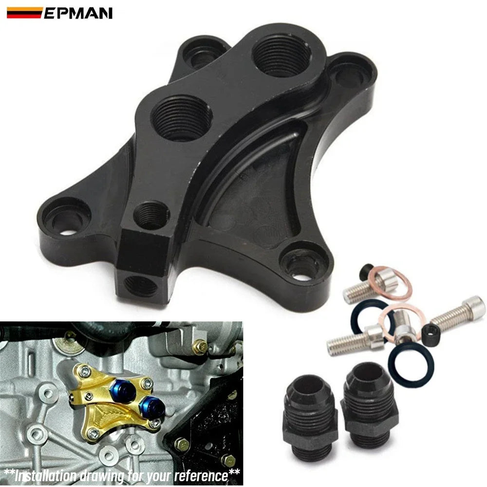 EPMAN Oil Block Sandwich Adapter for SR20DET Nissan  S13, S14, and S15