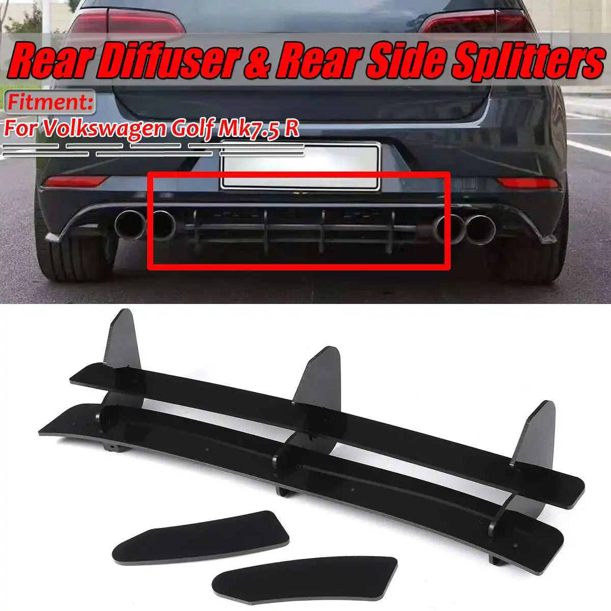 Rear Bumper Diffuser and  Splitters for Volkswagen