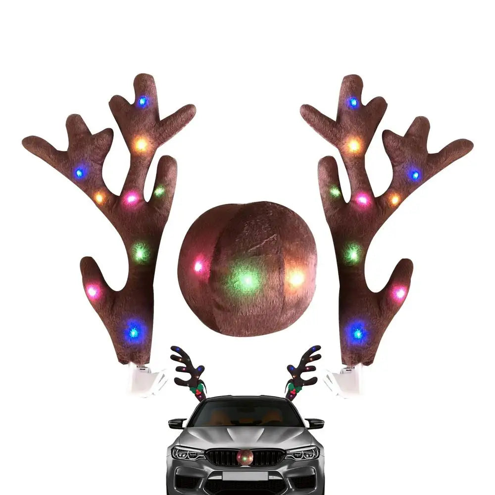 LED Glowing Antlers Christmas Car Decoration