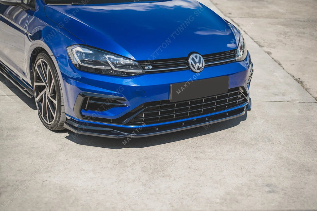 3-Piece Maxton Style Front Bumper Splitter for VW Golf MK7/MK7.5 R GTI GTD R-Line (2012-2019)