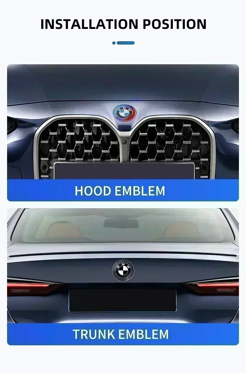 BMW Aluminum Badge – 82mm (2-Hole / 3-Hole)