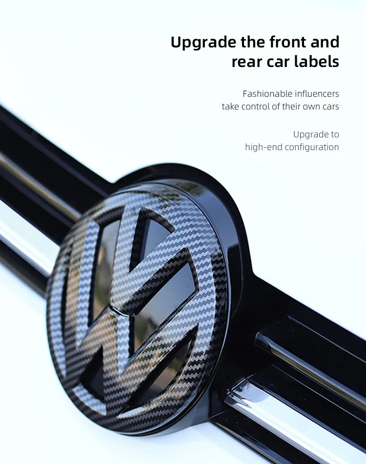 Front Radiator Grille and Rear Trunk Badge Covers for VW Models