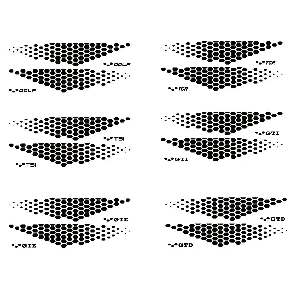 TCR Vinyl Side Decals for Volkswagen VW Golf & Polo Models