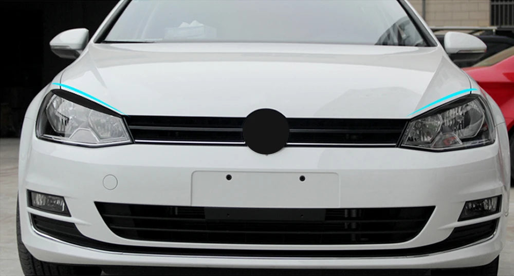 2-Piece Carbon Fiber Headlight Eyebrow Covers for VW Golf 7 GTI -R (2013-2017)