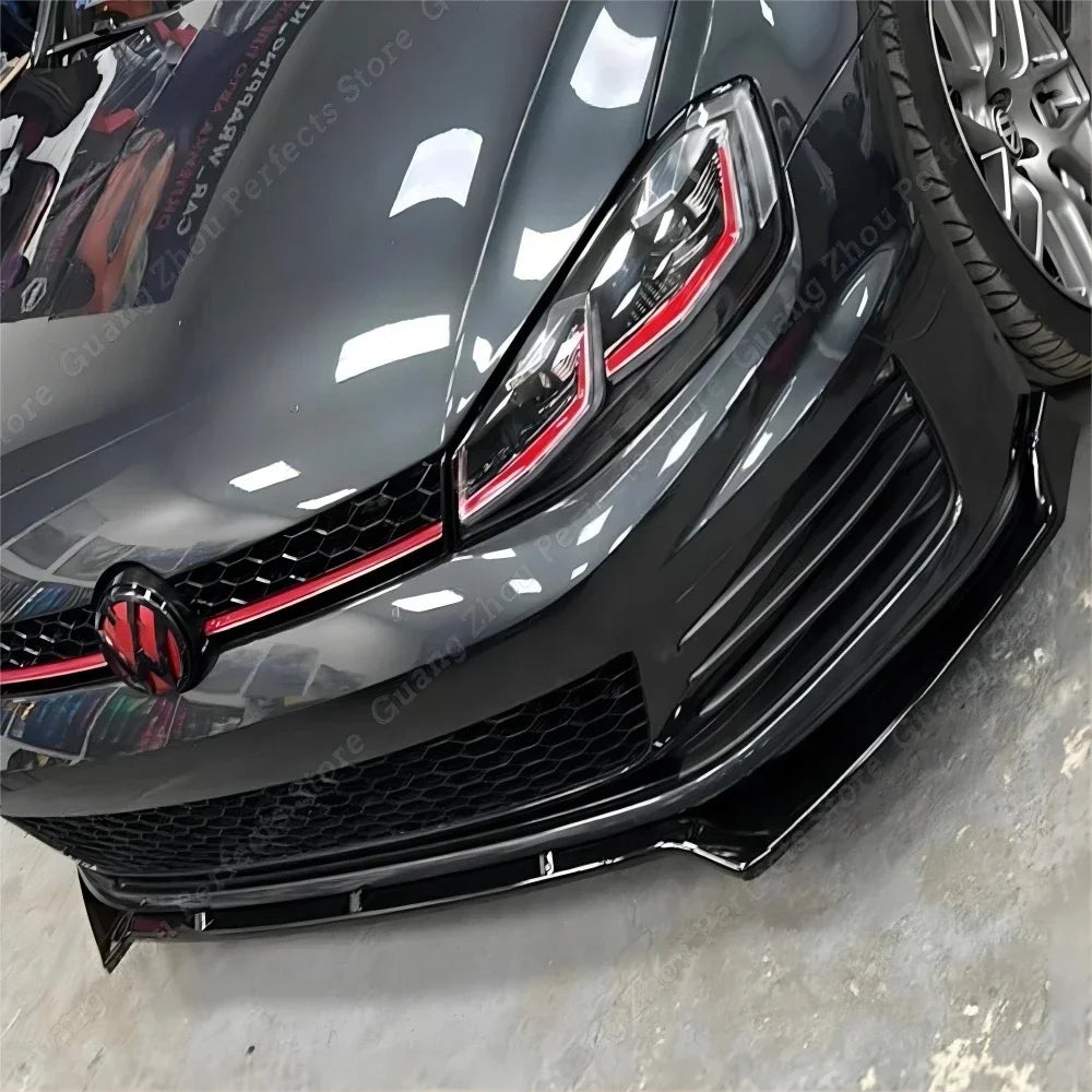Maxton Style Gloss Black Front Bumper Splitter for VW Golf 7 & 7.5
