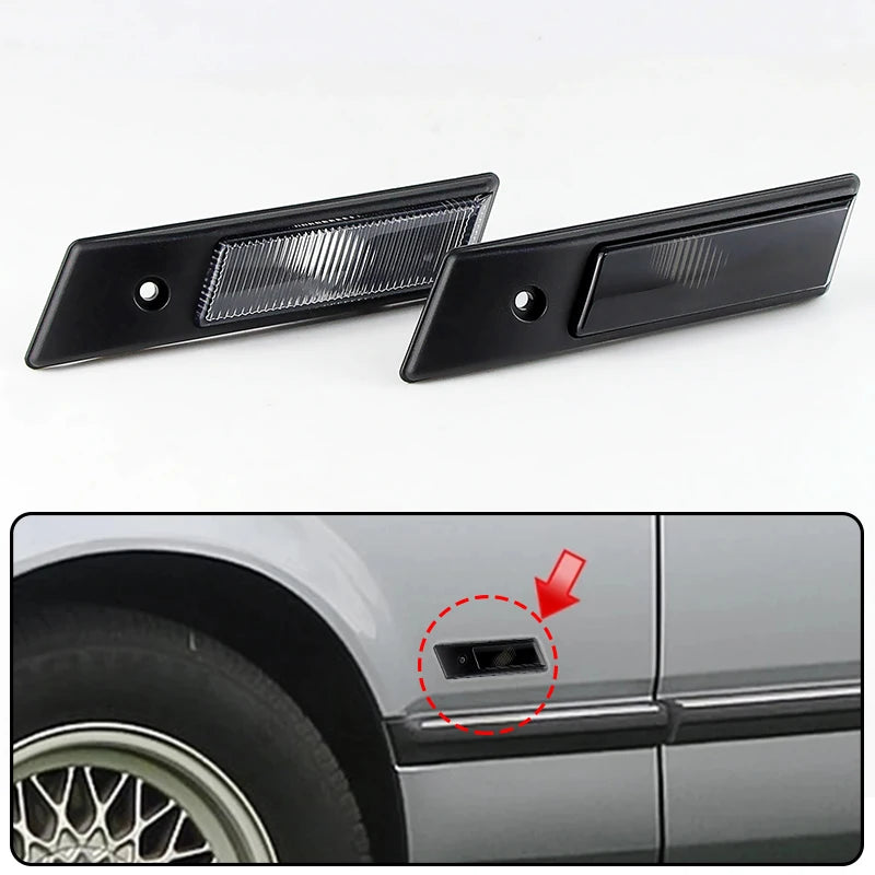 2-Piece ABS Plastic Fender Side Marker Light Covers for BMW 3, 5, 7 Series E36, E34, E32 – OEM