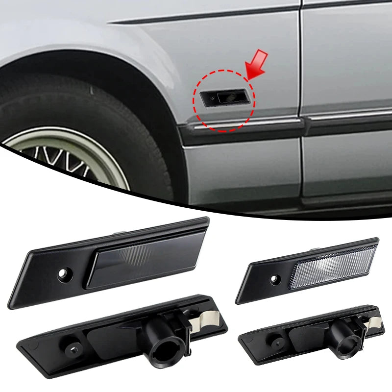 2-Piece ABS Plastic Fender Side Marker Light Covers for BMW 3, 5, 7 Series E36, E34, E32 – OEM