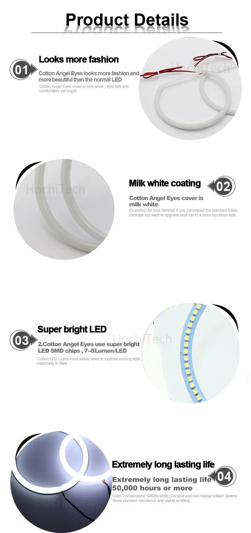 BMW 3 Series E30 E36 E46 E39 E38  Headlight Halo Angel Demon Eyes Kit Angel Eyes Light