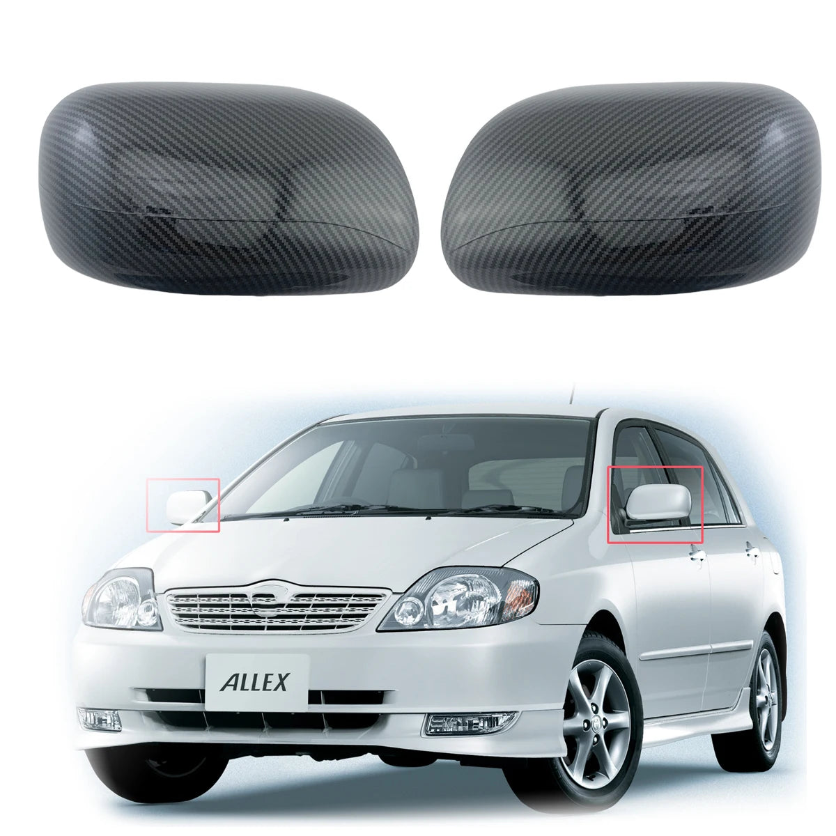 Carbon Fiber Style Side Mirror Covers for Toyota Corolla  2001-2004