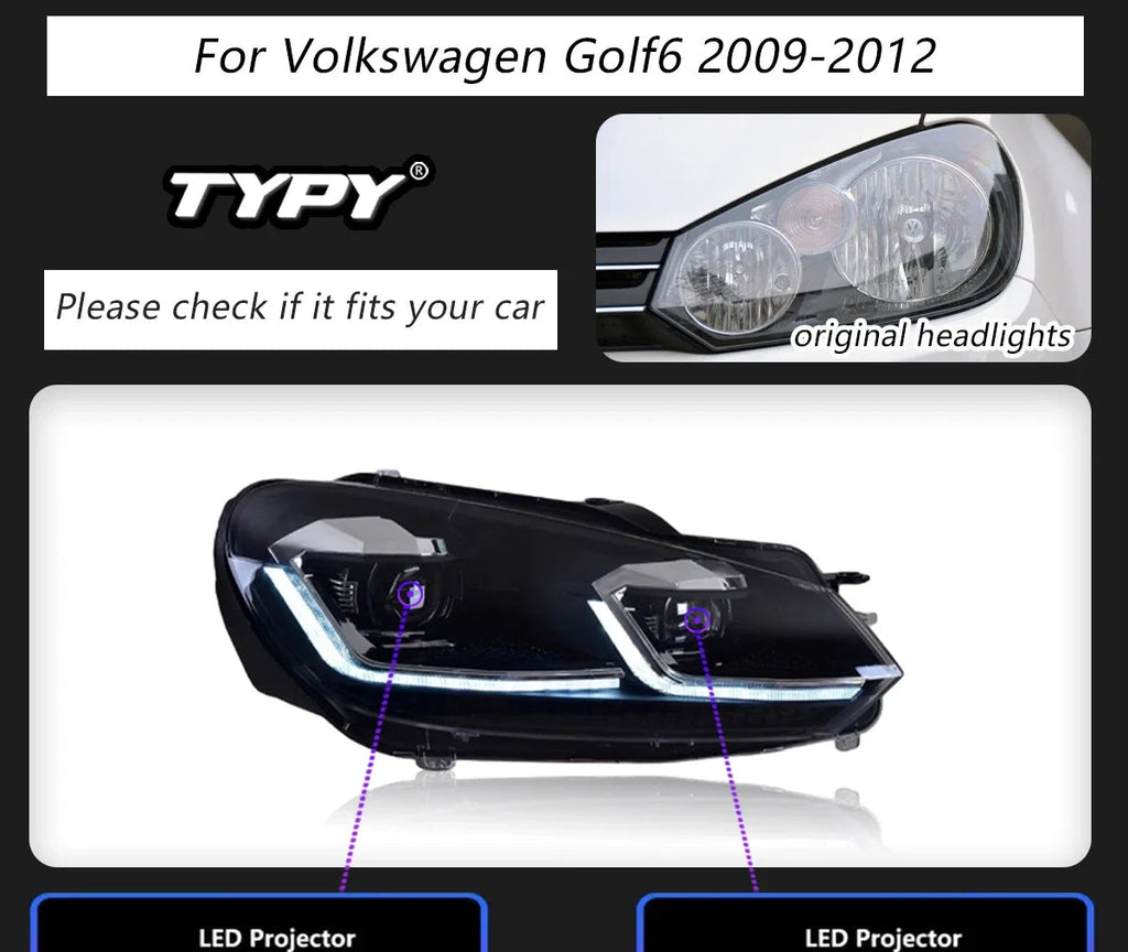 LED Headlight Upgrade for Volkswagen Golf MK6
