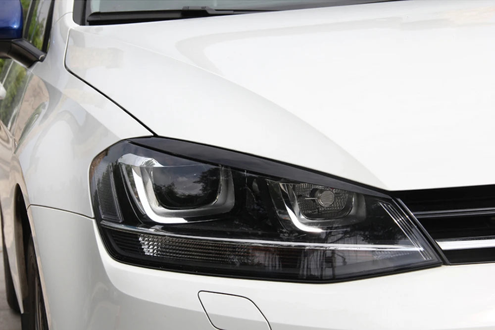 2-Piece Carbon Fiber Headlight Eyebrow Covers for VW Golf 7 GTI -R (2013-2017)