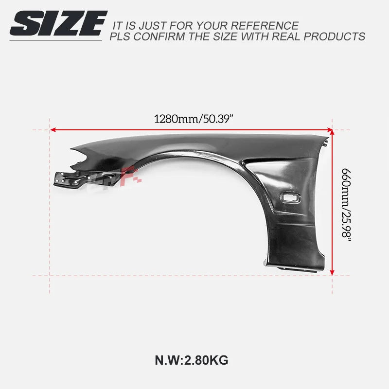 S15 Silvia EPA Front Fender for Nissan - +20mm Wide Vented Fender