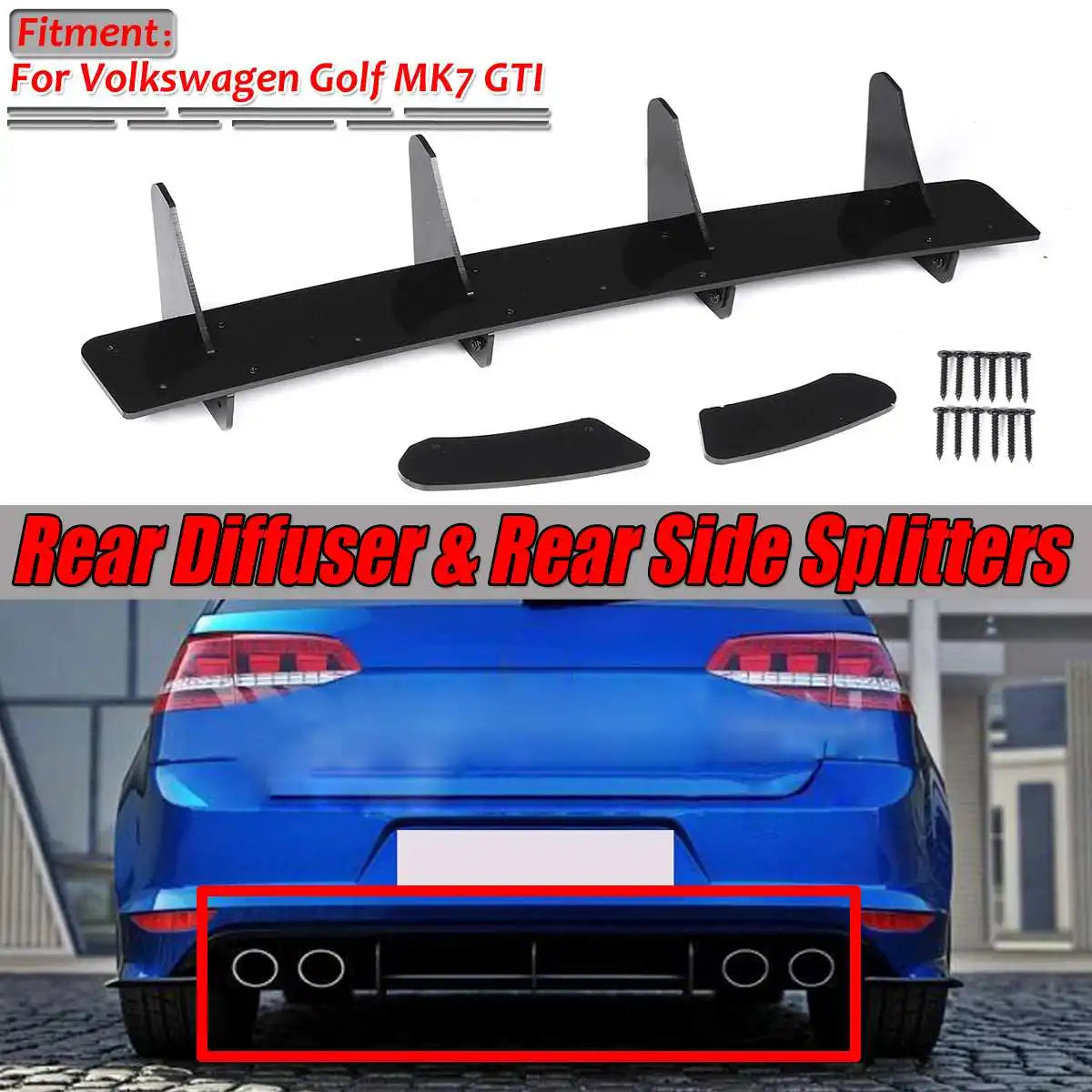 Rear Bumper Diffuser and  Splitters for Volkswagen
