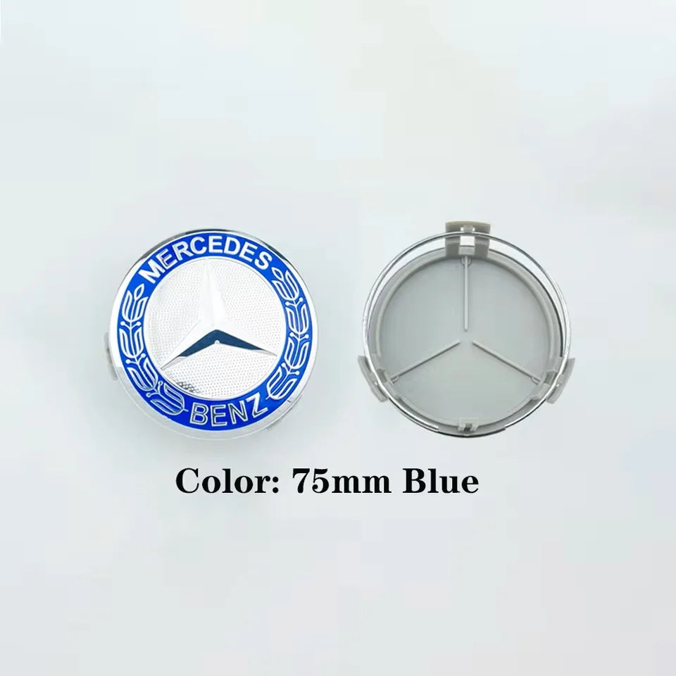 Mercedes-Benz 75mm Wheel Hub Center Cap Set (4-Piece)