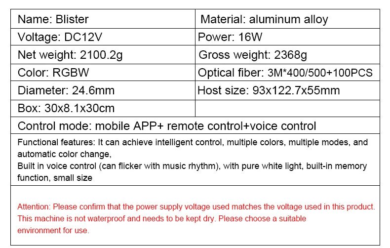 DIY 16W Car Starlight/ Sky Light RGB Interior Kit