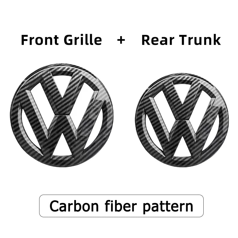 Front Radiator Grille and Rear Trunk Badge Covers for VW Models