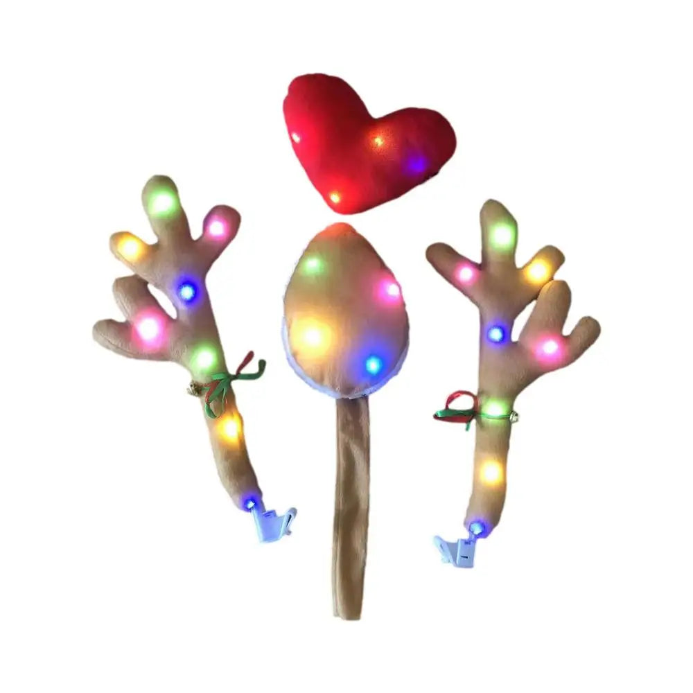 LED Glowing Antlers Christmas Car Decoration