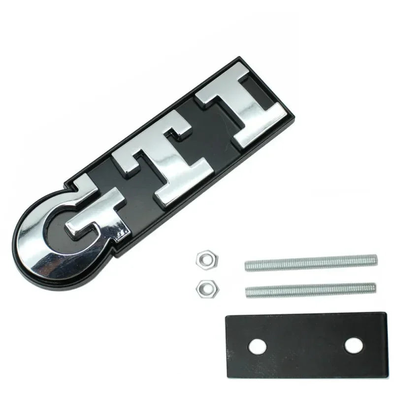 1Pcs Car Metal Badge Sticker Front Grille Decal Decoration For VW GTI Passat B6 Golf Mk7 Polo Tiguan Jetta T-ROC Sharan Touran