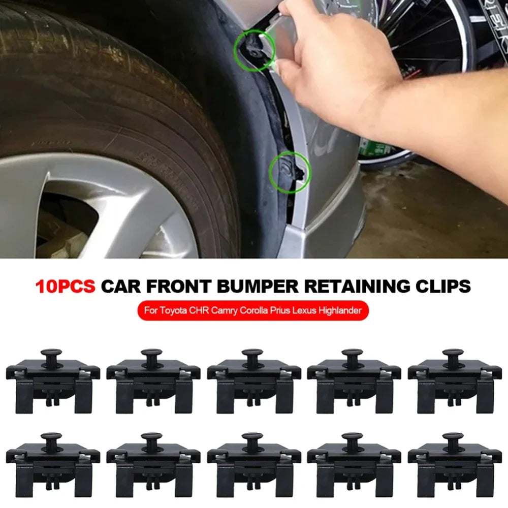 10-Pack Front Bumper Retainer Clips for Toyota and Lexus Vehicle
