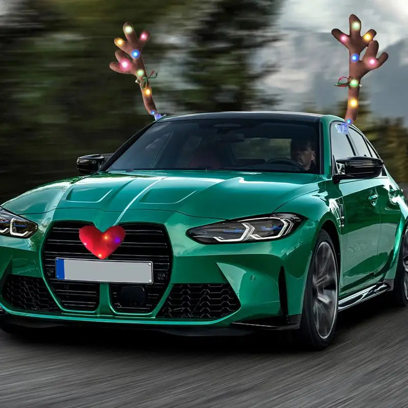 LED Glowing Antlers Christmas Car Decoration