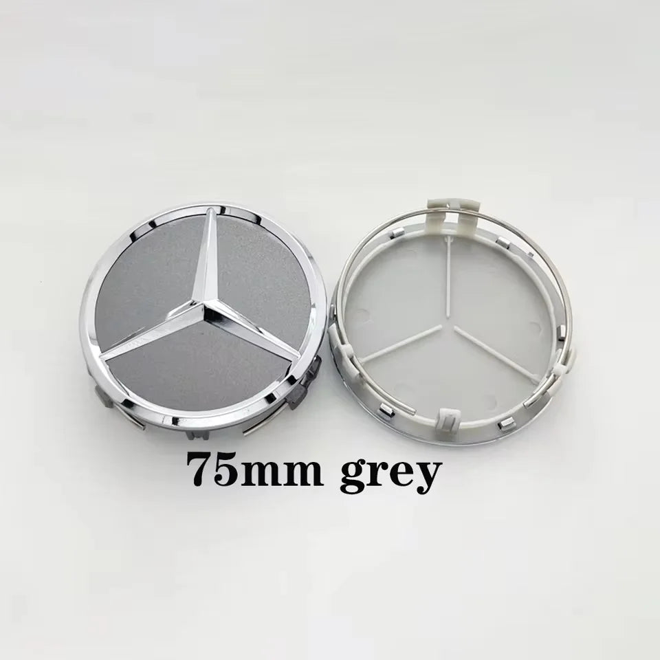 Mercedes-Benz 75mm Wheel Hub Center Cap Set (4-Piece)