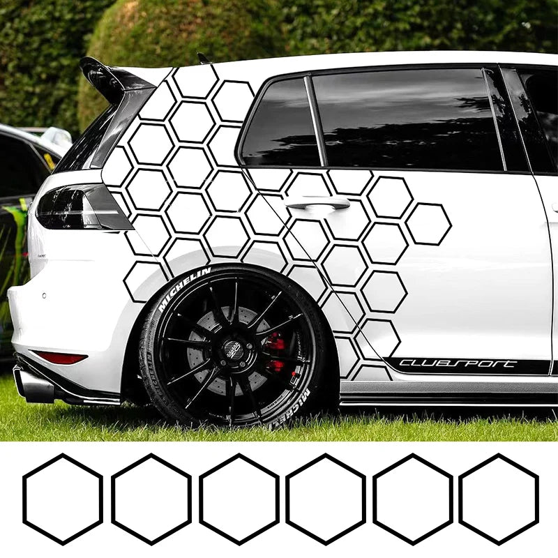 10-Pack Honeycomb Vinyl Car Stickers for Side Door