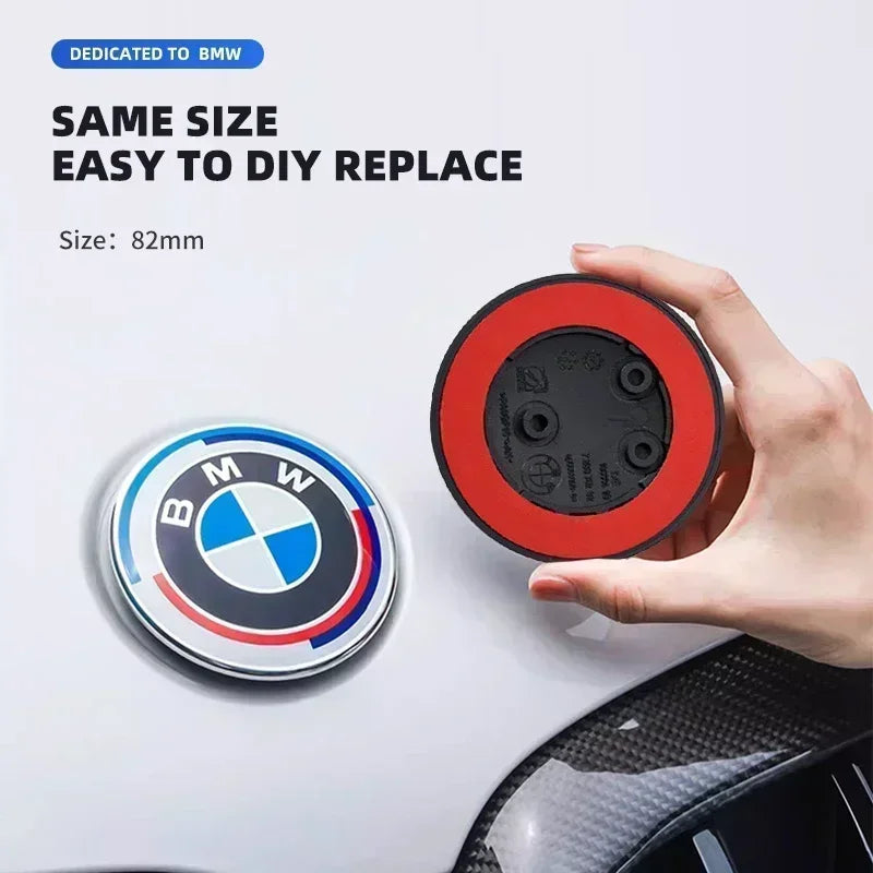 BMW Aluminum Badge – 82mm (2-Hole / 3-Hole)