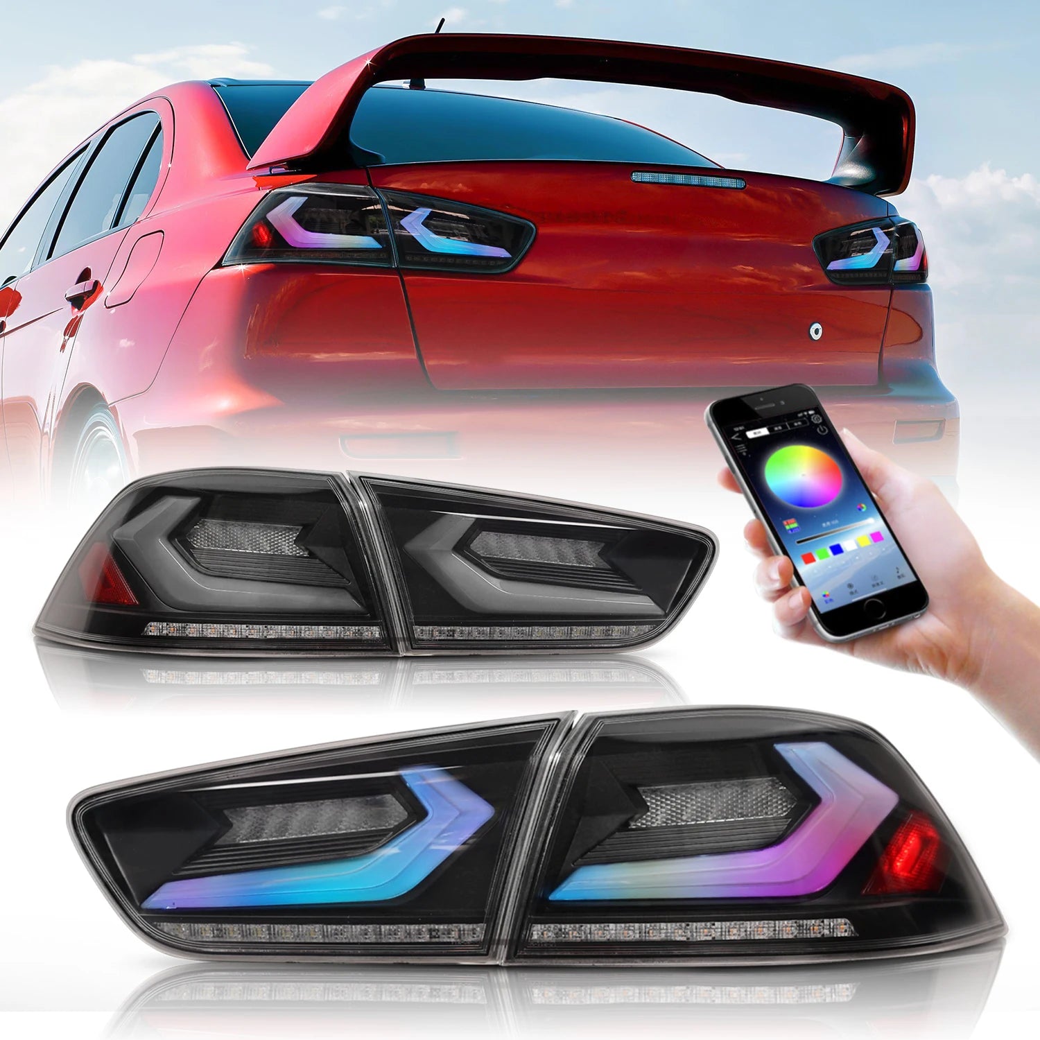 Dynamic LED Tail Light Assembly for Mitsubishi Lancer EVO-X (2008-2018)