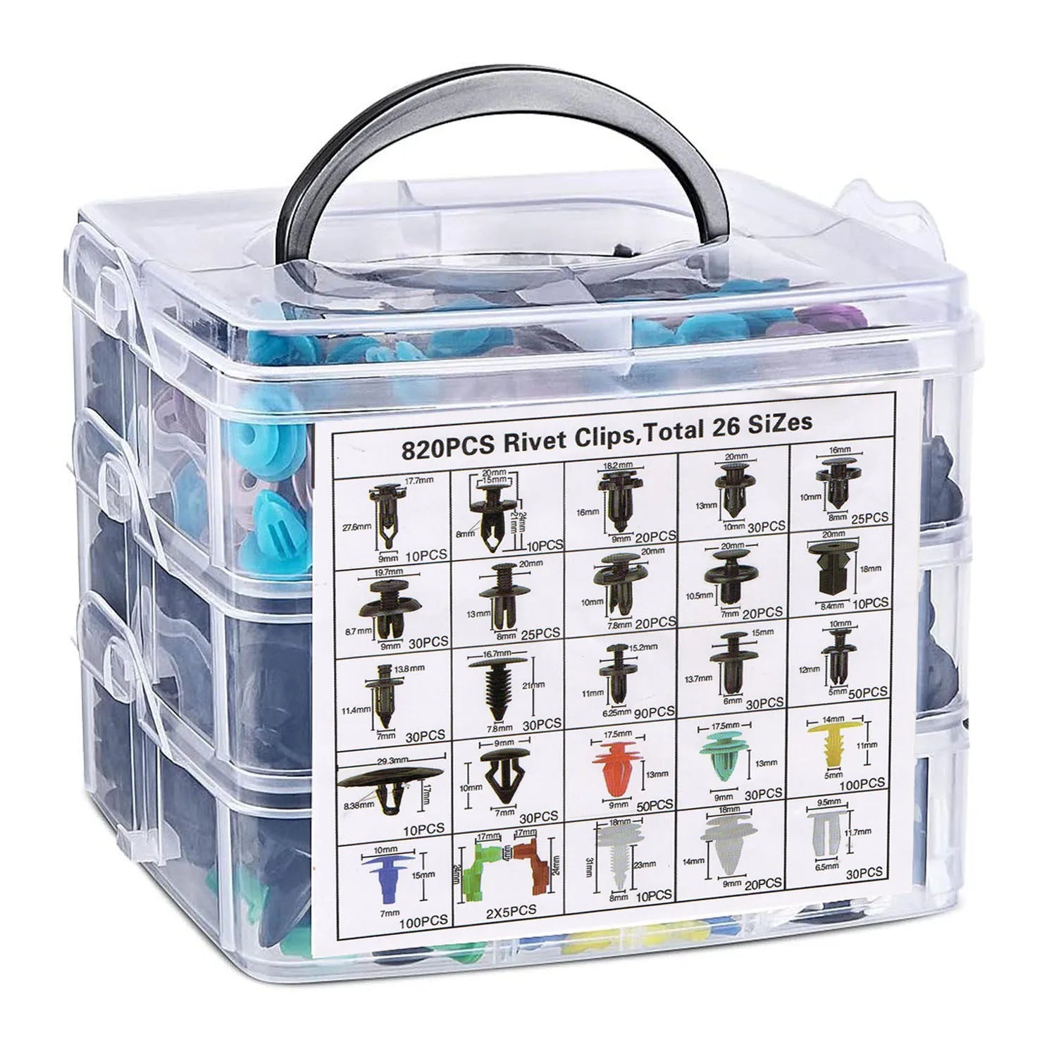 925-Piece Car Clip Kit Bumper and Trim Panel Repair