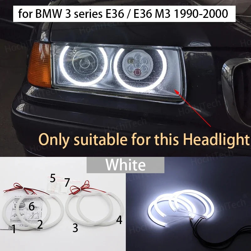 BMW 3 Series E30 E36 E46 E39 E38  Headlight Halo Angel Demon Eyes Kit Angel Eyes Light