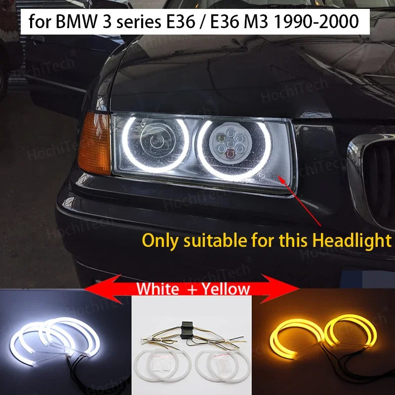 BMW 3 Series E30 E36 E46 E39 E38  Headlight Halo Angel Demon Eyes Kit Angel Eyes Light