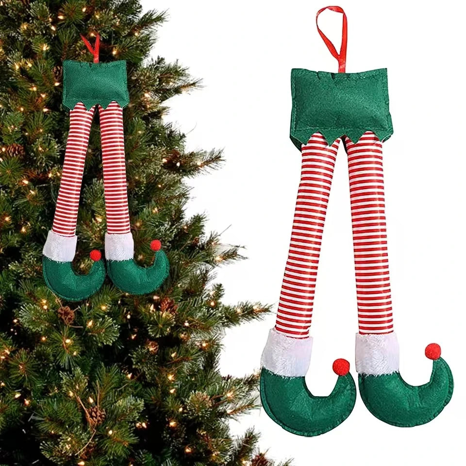 Christmas Elf and Santa Legs Car Accessories