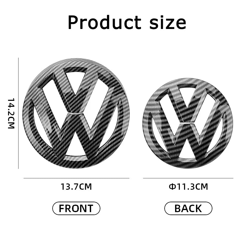 Front Radiator Grille and Rear Trunk Badge Covers for VW Models