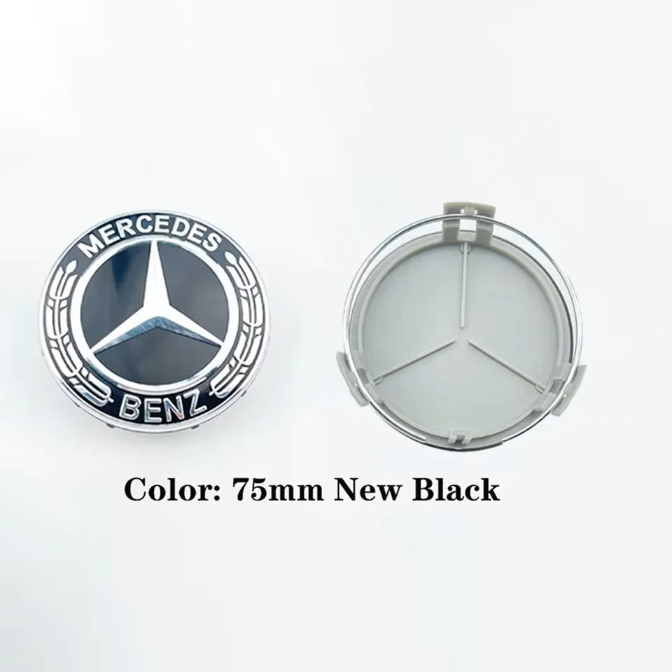 Mercedes-Benz 75mm Wheel Hub Center Cap Set (4-Piece)