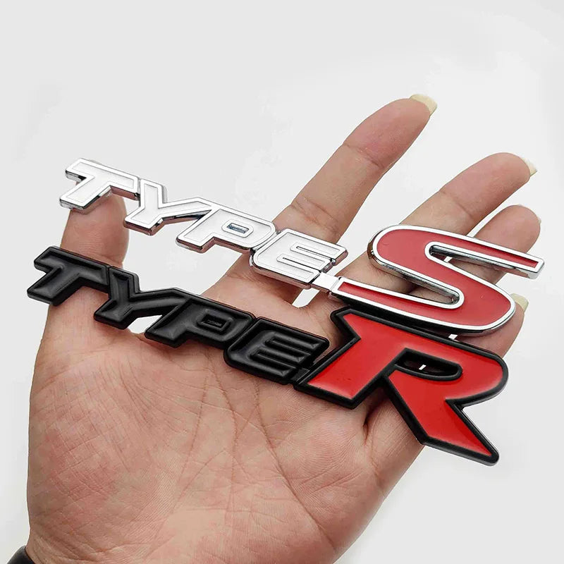 3D Metal Type S and Type R Emblem Badge
