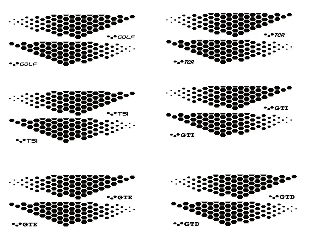 TCR Vinyl Side Decals for Volkswagen VW Golf & Polo Models