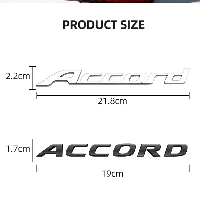 Honda Accord 3D Chrome Letter Badge Emblem