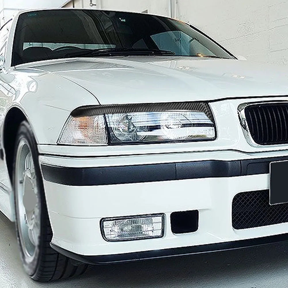Carbon Fiber Front Bumper Headlight Eyelid Trims for BMW E36 (1992-1998)