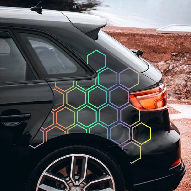 10-Pack Honeycomb Vinyl Car Stickers for Side Door